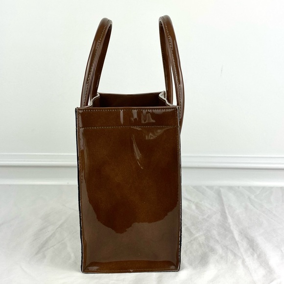 Gorgeous Vintage Ronay Dark Brown Patent Leather Handbag Purse 1960s - Picture 7 of 10